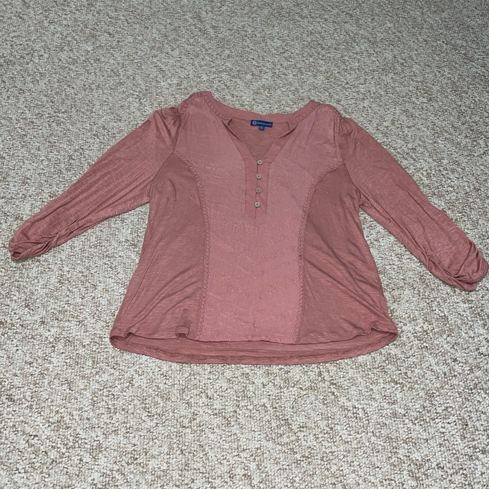 Democracy Women's Blouse in Dusty Rose